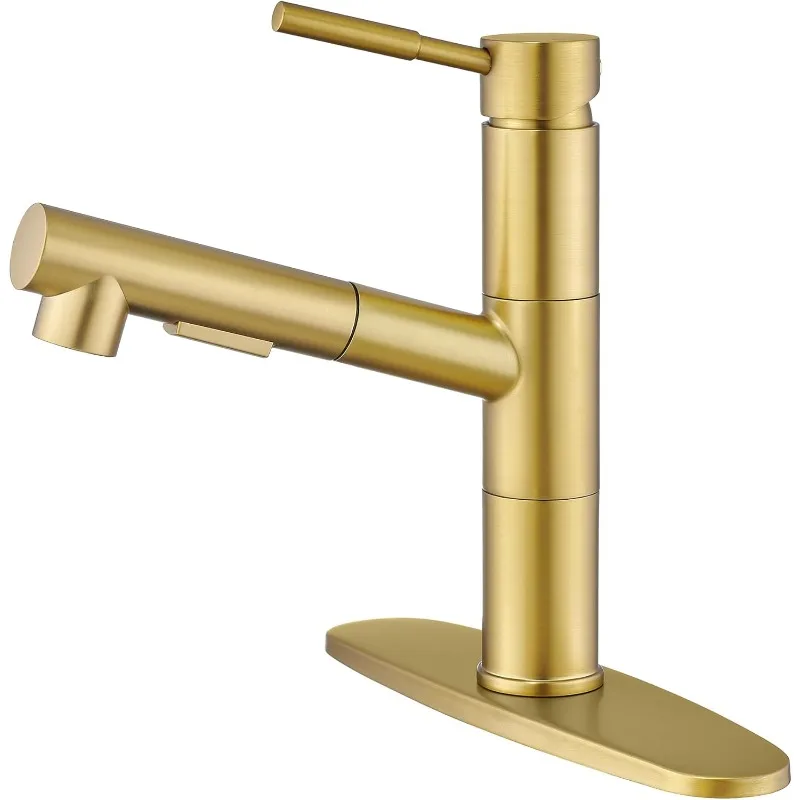 Gold Kitchen Faucets, Brushed Gold Kitchen Faucet with Pull Down Sprayer, Modern Stainless Steel Kitchen Sink Faucet, Low Arc
Gold Kitchen Faucets, Brushed Gold Kitchen Faucet with Pull Down Sprayer, Modern Stainless Steel Kitchen Sink Faucet, Low Arc