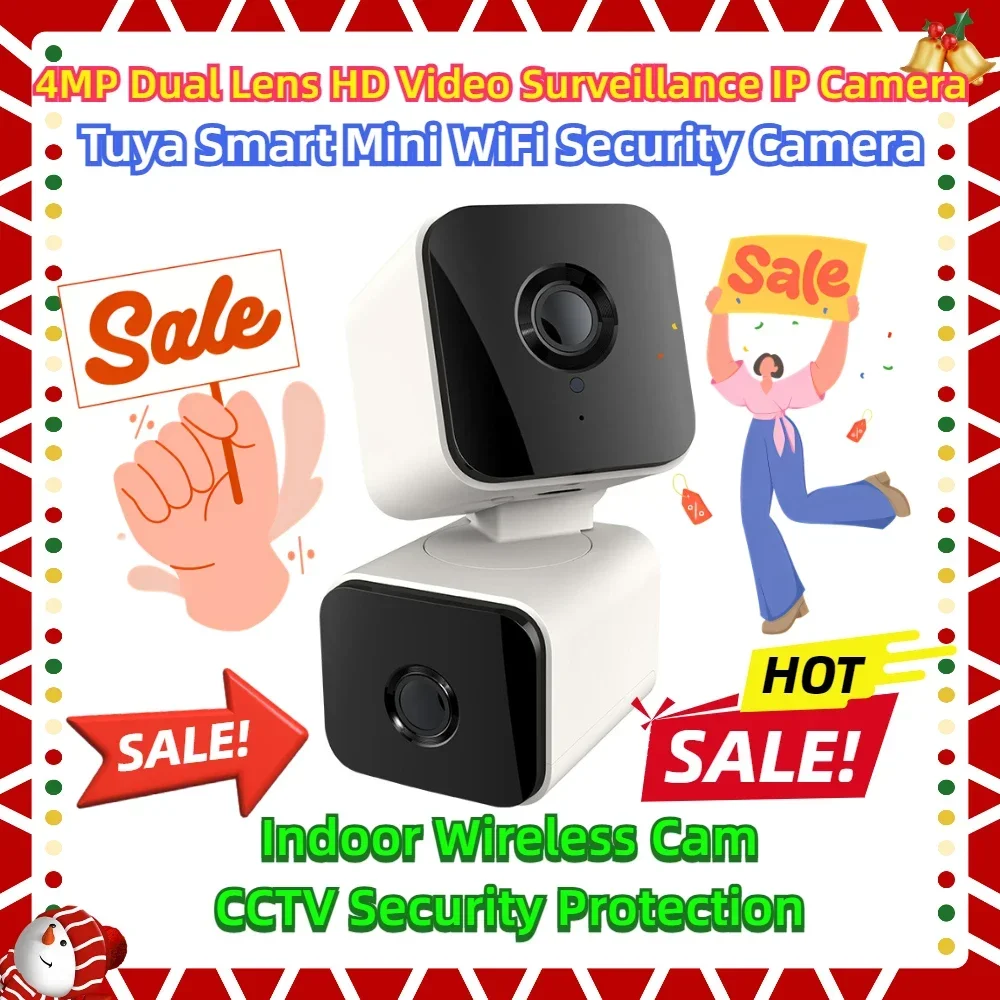 4MP Dual Lens HD Video Surveillance IP Camera Indoor Wireless Cam CCTV Security Protection Tuya Smart Mini WiFi Security Camera
4MP Dual Lens HD Video Surveillance IP Camera Indoor Wireless Cam CCTV Security Protection Tuya Smart Mini WiFi Security Camera