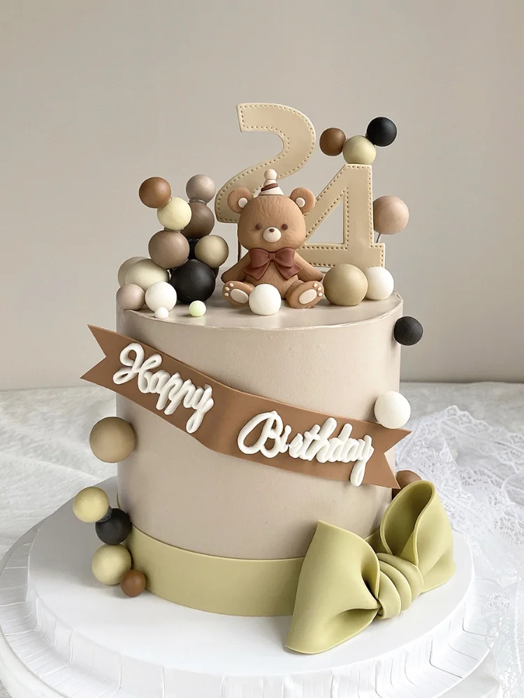 Birthday Cake Decoration Bear Soft Rubber Ornament Earth Color Foam Ball Valentine's Day Cake Topper Baking Supplie
Birthday Cake Decoration Bear Soft Rubber Ornament Earth Color Foam Ball Valentine's Day Cake Topper Baking Supplie