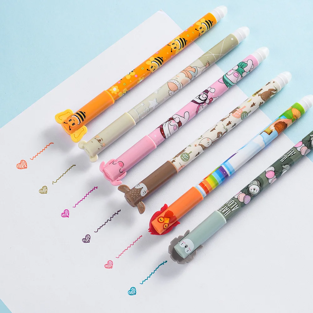 Colored Cute Cartoon Erasable Gel Pen 0.5mm Animal Erasable Pen Colors Ink Ballpoint Pen for Draw Writing School Party Supply
Colored Cute Cartoon Erasable Gel Pen 0.5mm Animal Erasable Pen Colors Ink Ballpoint Pen for Draw Writing School Party Supply