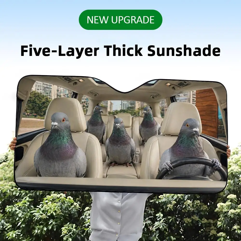 Funny Pigeon Road Trip Sun Visor Foil Windshield Sunshades UV Protector & Heat Shield Car Front Window Foldable
Funny Pigeon Road Trip Sun Visor Foil Windshield Sunshades UV Protector & Heat Shield Car Front Window Foldable