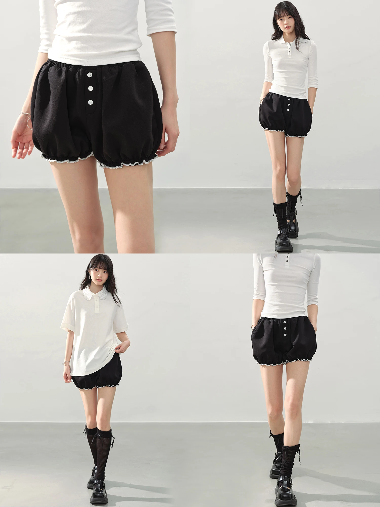 Ddgirl Black Bouffant Shorts Loose Lantern Pants Button Decorated Casual Style High Waist Polyester Fiber Cotton Blend Shorts
Ddgirl Black Bouffant Shorts Loose Lantern Pants Button Decorated Casual Style High Waist Polyester Fiber Cotton Blend Shorts