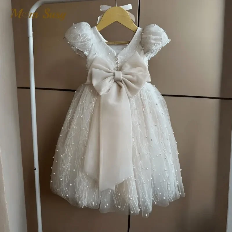Baby Girl Princess Pearl Dress Bow Sleeveless Infant Toddler Girl Vintage Vestido Party Pageant Birthday Baby Clothes 1-12Y
Baby Girl Princess Pearl Dress Bow Sleeveless Infant Toddler Girl Vintage Vestido Party Pageant Birthday Baby Clothes 1-12Y