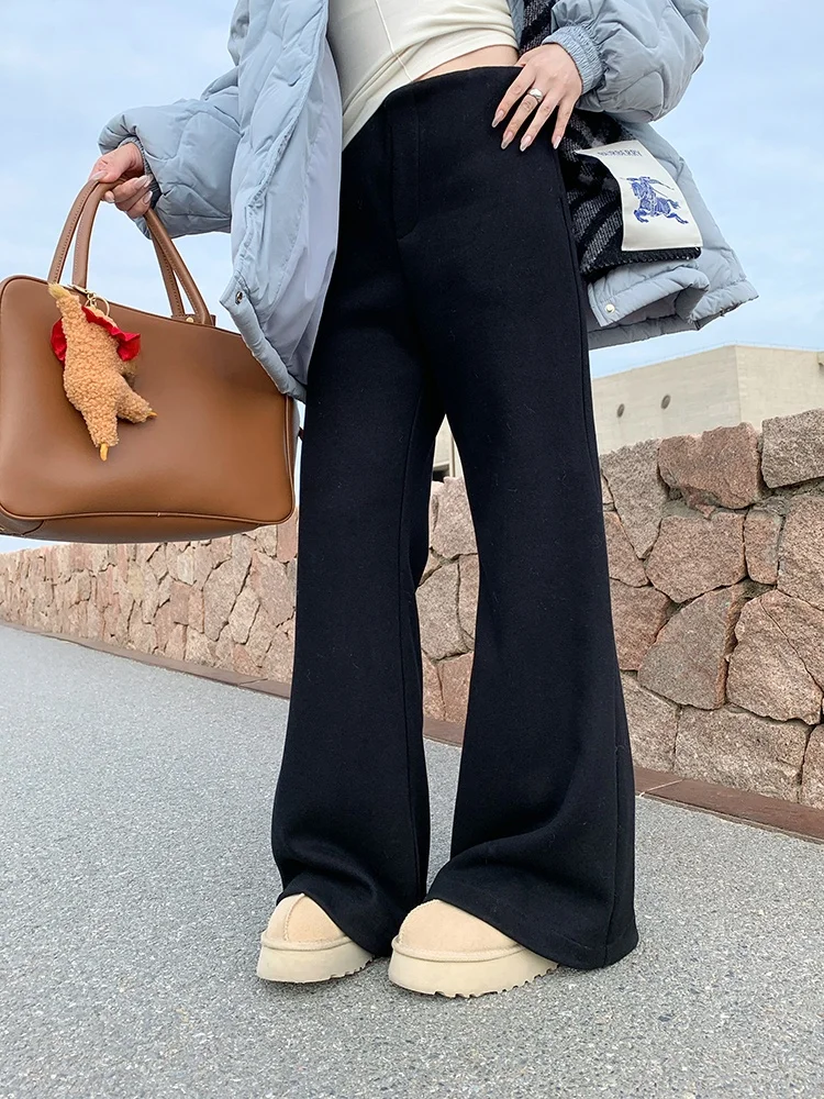 Evnstyle Thickened Heavy Duty Black Casual Flared Pants Women's High Waist Trousers Autumn Winter Fashion Slimming Leggings
Evnstyle Thickened Heavy Duty Black Casual Flared Pants Women's High Waist Trousers Autumn Winter Fashion Slimming Leggings