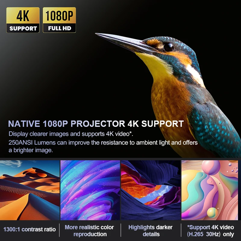 Regal RD-890 novel orange electric focusing trapezoidal support 4K video home projector
Regal RD-890 novel orange electric focusing trapezoidal support 4K video home projector