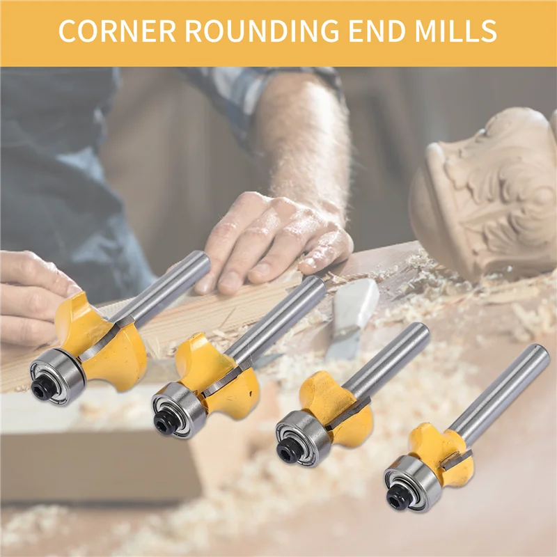 AC23-4Pcs 1/4 Inch Shank Round Over Router Bits Corner Rounding Edge-Forming Edging Tool Set, 5/16 Inch 3/16 Inch 1/4 Inch 1/8 I
AC23-4Pcs 1/4 Inch Shank Round Over Router Bits Corner Rounding Edge-Forming Edging Tool Set, 5/16 Inch 3/16 Inch 1/4 Inch 1/8 I