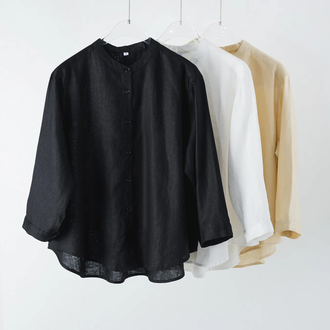 Dave&di Pure Han Hemp Seven Quarter Sleeved Cover Shirt Simple Commuting Loose And Versatile Slim Pleated Stand Up Collar
Dave&di Pure Han Hemp Seven Quarter Sleeved Cover Shirt Simple Commuting Loose And Versatile Slim Pleated Stand Up Collar