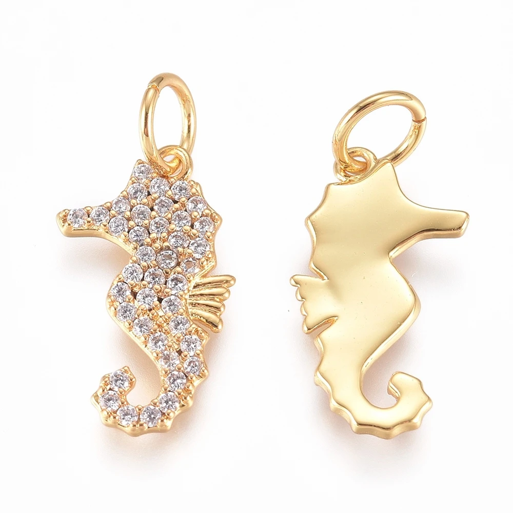 10pcs Sea Horse Metal Micro Pave Cubic Zirconia Pendant with Jump Rings Necklace Earring Charms DIY Jewelry Making Accessories
10pcs Sea Horse Metal Micro Pave Cubic Zirconia Pendant with Jump Rings Necklace Earring Charms DIY Jewelry Making Accessories