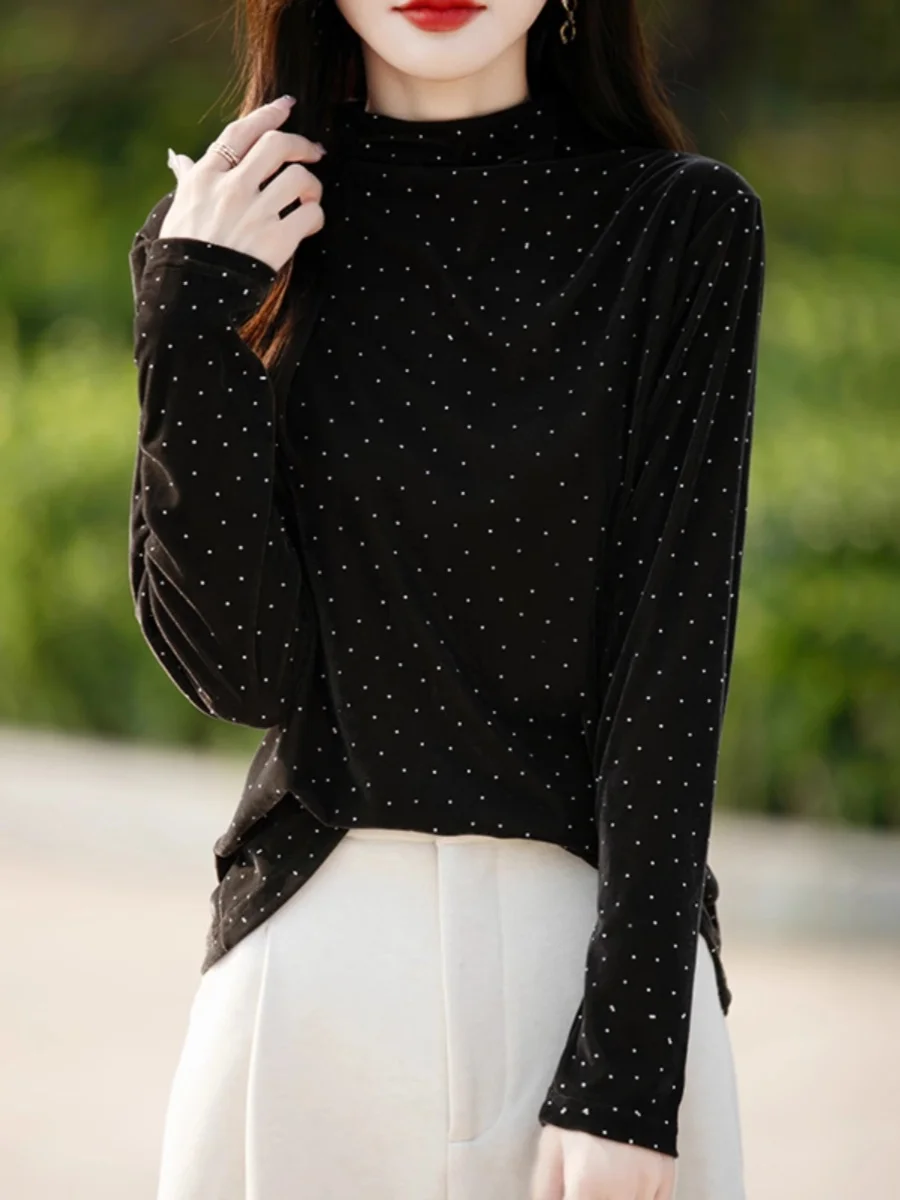 Бархатная основа irt для женщин с Embellied Diamo f, модная верхняя одежда с высоким воротником, осень-зима, новое поступление 
Бархатная основа irt для женщин с Embellied Diamo f, модная верхняя одежда с высоким воротником, осень-зима, новое поступление