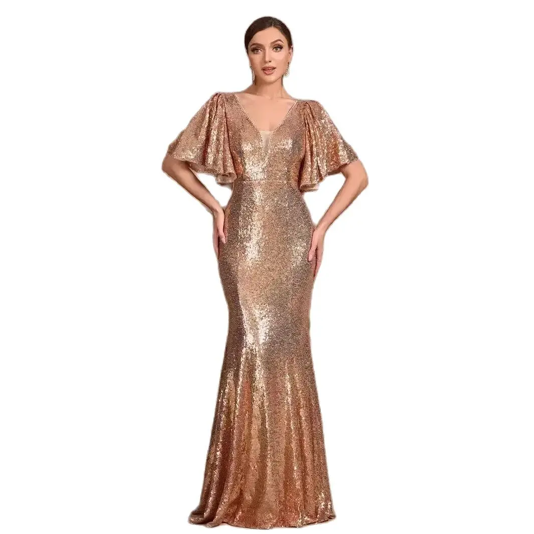 Celebrity Dresses New V-Neck Mid Sleeve Solid Color Sequin Elegant Slim Fit Fishtail Skirt Women'S Evening Dress Glitter Gowns
Celebrity Dresses New V-Neck Mid Sleeve Solid Color Sequin Elegant Slim Fit Fishtail Skirt Women'S Evening Dress Glitter Gowns