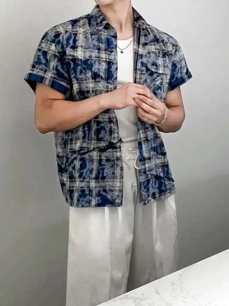 Men's Tie Dye Short Sleeve Shirts New 2025 Summer Loose Plaid Korean Turn-down Collar Trendy Male Clothing Loose Fiting
Men's Tie Dye Short Sleeve Shirts New 2025 Summer Loose Plaid Korean Turn-down Collar Trendy Male Clothing Loose Fiting