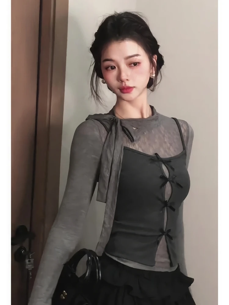 Korean Style Long Sleeve T-Shirt Women Early Autumn Winter Slimming Lace Layering Short Top Two-Piece Set round Neckline Comm...
Korean Style Long Sleeve T-Shirt Women Early Autumn Winter Slimming Lace Layering Short Top Two-Piece Set round Neckline Comm...