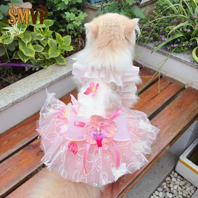 Summer Pet Tutu Dress Elegant Pink Blue Orchid Lace Hollow-Out Camisole Ruffle Sleeve Tulle Outfit for Small Pets Pet Clothes
Summer Pet Tutu Dress Elegant Pink Blue Orchid Lace Hollow-Out Camisole Ruffle Sleeve Tulle Outfit for Small Pets Pet Clothes