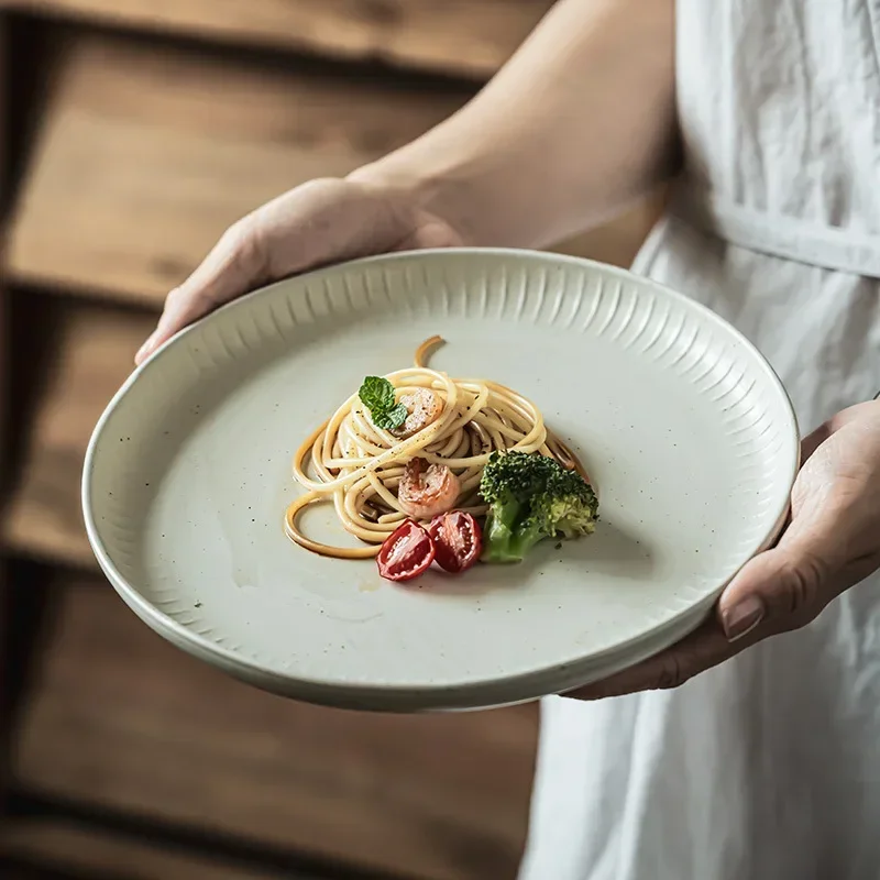 Retro Style Simple Ceramic Dish Household Plate Creative Relief Western Food Light Luxury Tableware Solid Color Steak Plate
Retro Style Simple Ceramic Dish Household Plate Creative Relief Western Food Light Luxury Tableware Solid Color Steak Plate