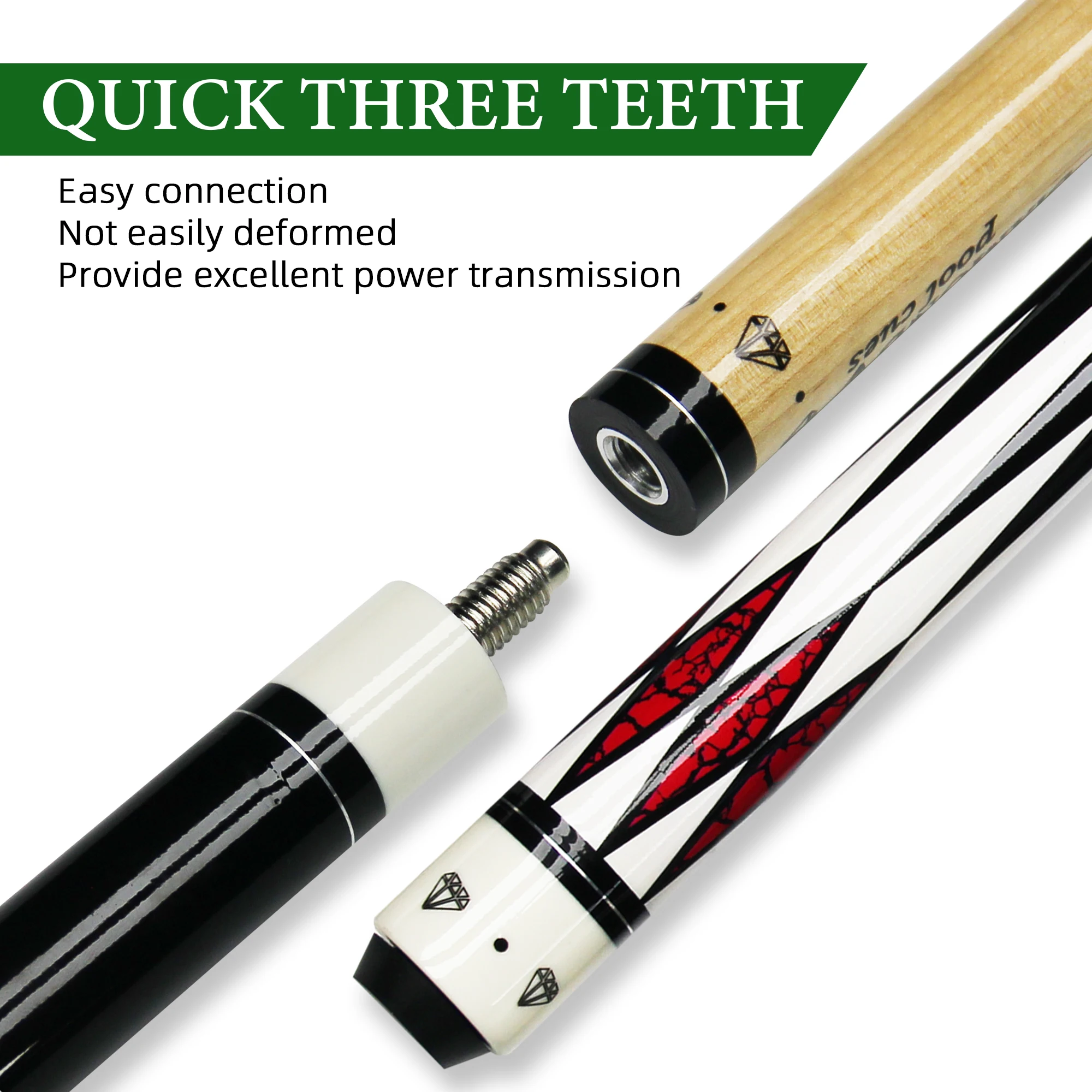 1/2 Maple Pool Cue 13mm Laminated Tip|Quick-Connect Joint|57.48in 20oz Billiard Stick|taco de billar Snooker Red 
1/2 Maple Pool Cue 13mm Laminated Tip|Quick-Connect Joint|57.48in 20oz Billiard Stick|taco de billar Snooker Red