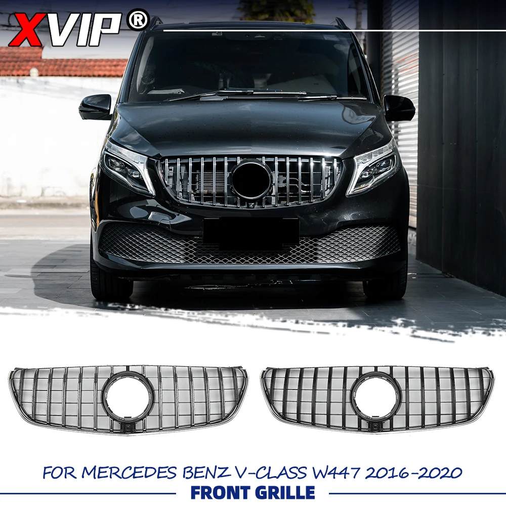 XVIP Glossy Black GTR Style Front Racing Grille Silver Bumper Grill For Mercedes Benz V-Class W447 2016-2020 V200 V220 V250 V260
XVIP Glossy Black GTR Style Front Racing Grille Silver Bumper Grill For Mercedes Benz V-Class W447 2016-2020 V200 V220 V250 V260