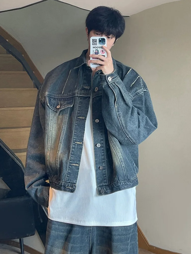 Spring Autumn Loose Fit Short Men's Denim Jacket Stylish Casual Shirt Youthful Gradient Design Single Button Long Sleeve
Spring Autumn Loose Fit Short Men's Denim Jacket Stylish Casual Shirt Youthful Gradient Design Single Button Long Sleeve