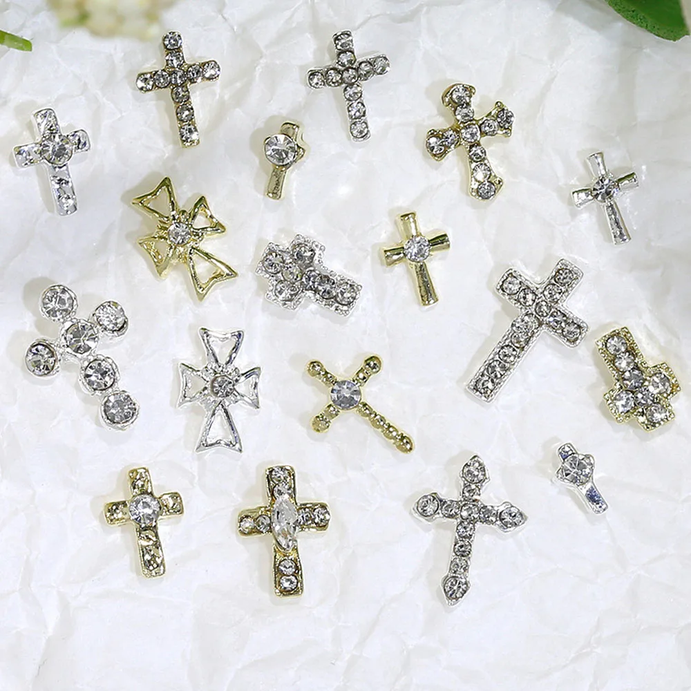 10pcs Small Glitter Cross Nail Art Charm 3D Gold/Silver Mini Metal Diamond Punk Cross Nail Decoration DIY Luxury Nail Supplies
10pcs Small Glitter Cross Nail Art Charm 3D Gold/Silver Mini Metal Diamond Punk Cross Nail Decoration DIY Luxury Nail Supplies