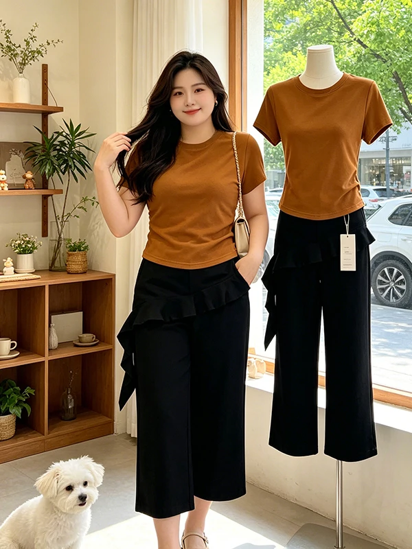 Loose Short Sleeve Women's Set High Waist Nine Points Pants Cover Hip Big Size Korean Style Summer New Slimming Age-Defying T...
Loose Short Sleeve Women's Set High Waist Nine Points Pants Cover Hip Big Size Korean Style Summer New Slimming Age-Defying T...