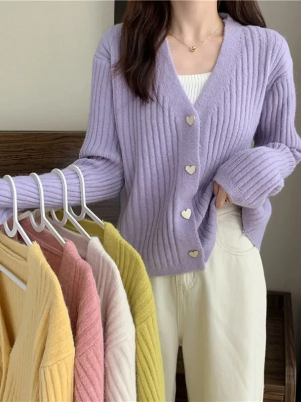 Loose Lazy Sle ort Knitted Cardigan Women's Outerwear Spring Autumn New Arrival Soft V-ne Button-up Warm Casual Sweater
Loose Lazy Sle ort Knitted Cardigan Women's Outerwear Spring Autumn New Arrival Soft V-ne Button-up Warm Casual Sweater
