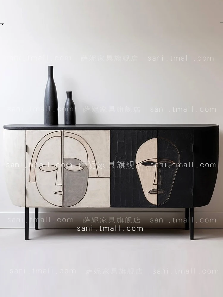 Medieval style solid wood dining side cabinet, wabi sandy wind art paint locker, personalized face porch cabinet
Medieval style solid wood dining side cabinet, wabi sandy wind art paint locker, personalized face porch cabinet