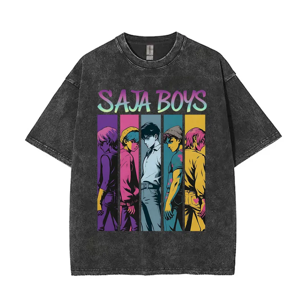 Kpop Demon Hunters Saja Boys Washed Vintage T-shirts Men Women Cartoon Funny Fashion Trend Tee Shirt Men's Oversized T Shirts
Kpop Demon Hunters Saja Boys Washed Vintage T-shirts Men Women Cartoon Funny Fashion Trend Tee Shirt Men's Oversized T Shirts
