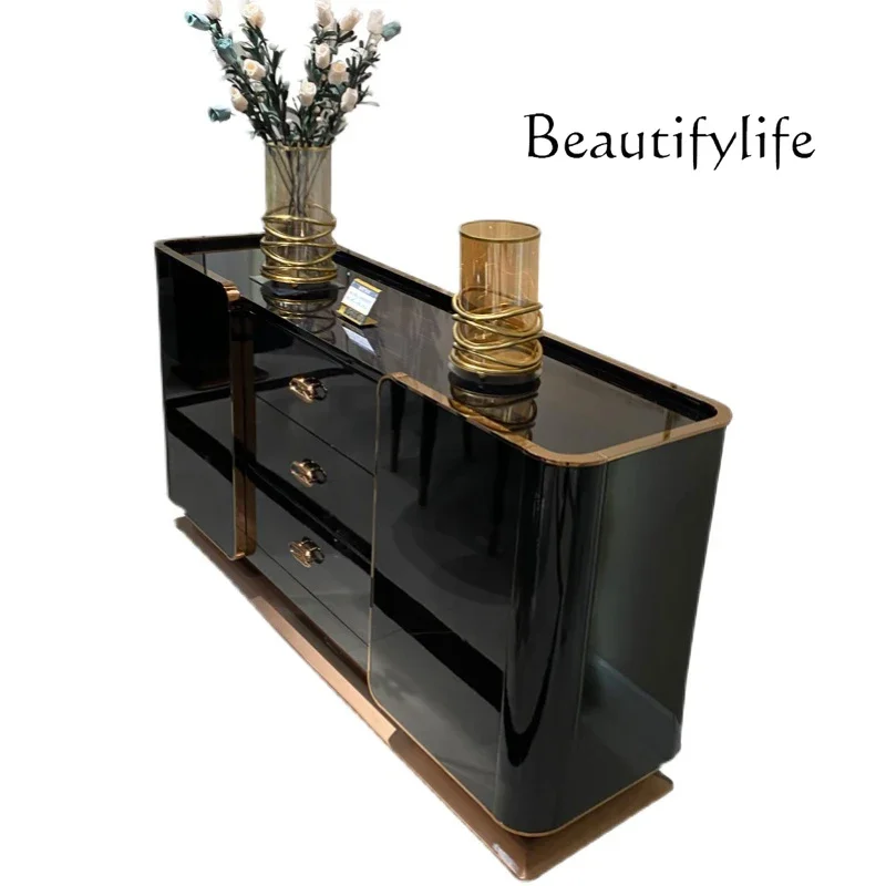 Italian Side Cabinet Wine Cabinet Integrated Against The Wall Solid Wood Porch Cabinet Paint Gold Silk Black Sandalwood X
Italian Side Cabinet Wine Cabinet Integrated Against The Wall Solid Wood Porch Cabinet Paint Gold Silk Black Sandalwood X