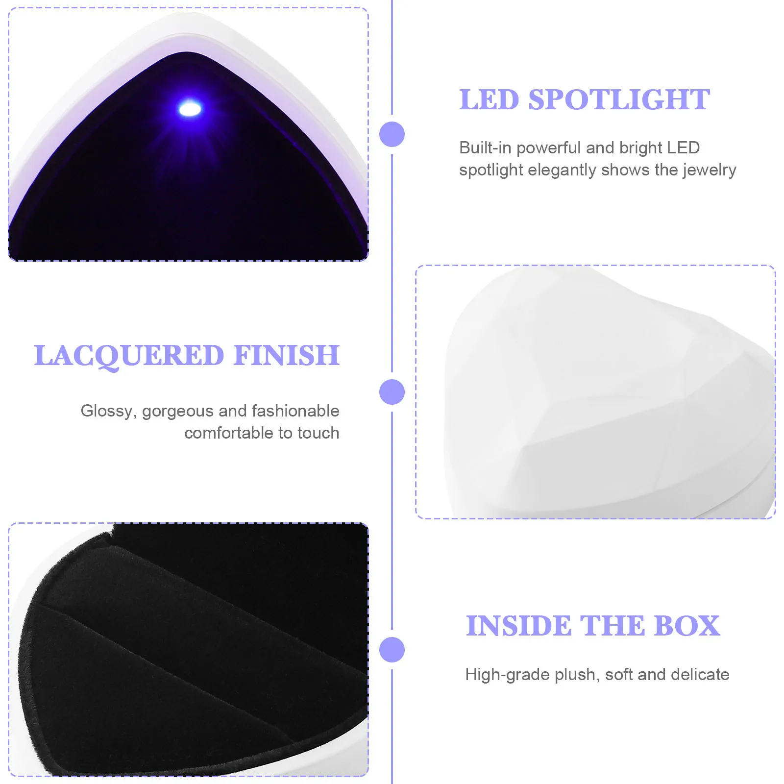 Heart Shape Ring Box Led Lighted Jewelry Storage For Wedding Valentine'S Day Anniversary White Lined
Heart Shape Ring Box Led Lighted Jewelry Storage For Wedding Valentine'S Day Anniversary White Lined