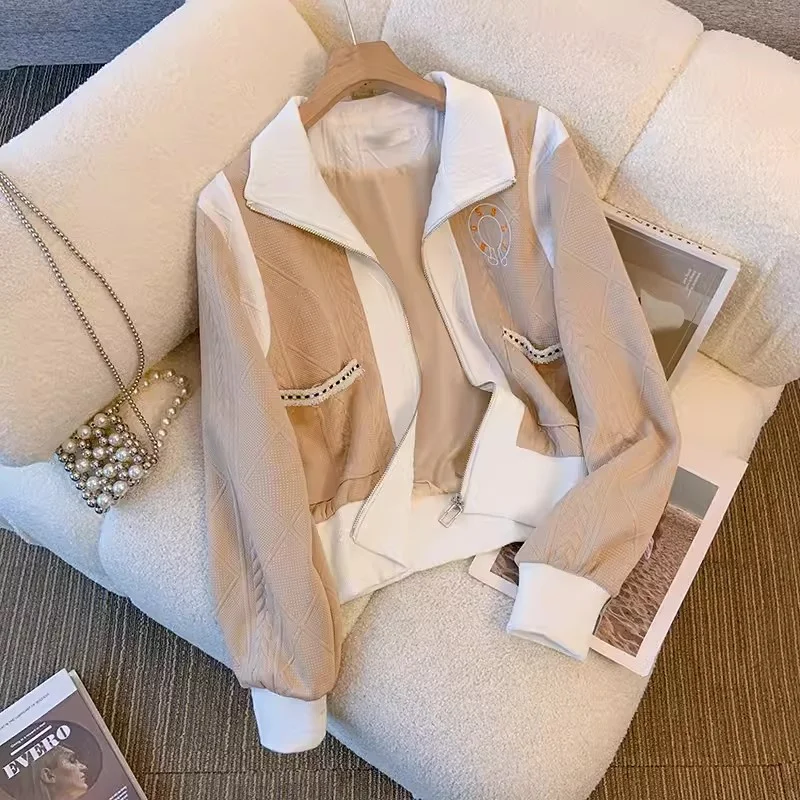 Color Blocking Short Jacket Jacket Coat for Women Spring Autumn 2024 New Popular Casual and Versatile Small Baseball Jacket top
Color Blocking Short Jacket Jacket Coat for Women Spring Autumn 2024 New Popular Casual and Versatile Small Baseball Jacket top