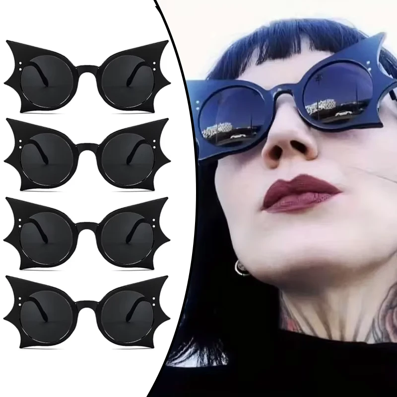 Bat Sunglasses Black Retro Punk Hip Hop Style Sunglasses for Halloween Everyday Life and Party Fashion role play decoration 
Bat Sunglasses Black Retro Punk Hip Hop Style Sunglasses for Halloween Everyday Life and Party Fashion role play decoration
