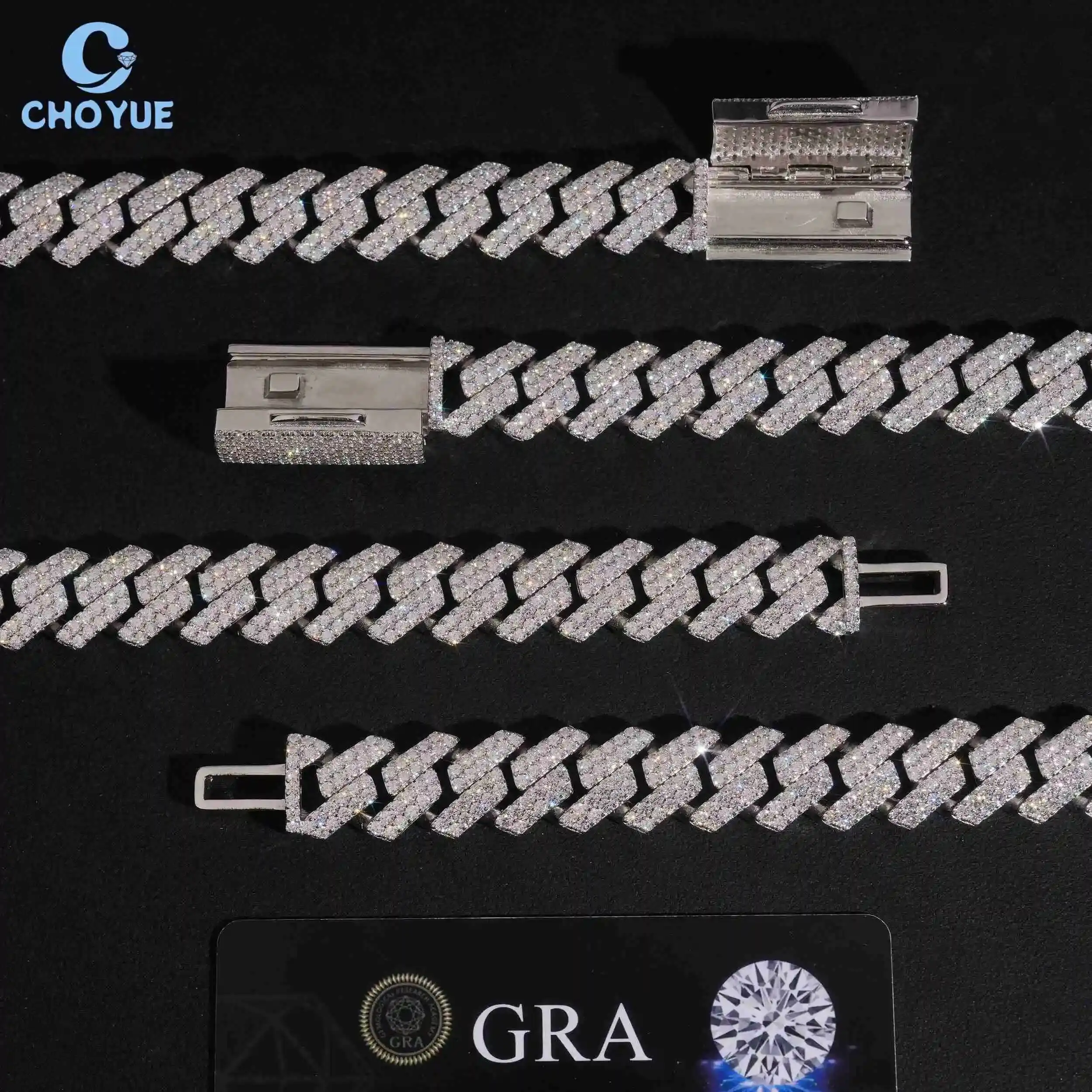 Fashion Solid 925 Sterling Silver 14mm 2rows GRA Moissanite Cuban Link Chain Necklace Men's Hiphop Style Iced Out Jewelry..
Fashion Solid 925 Sterling Silver 14mm 2rows GRA Moissanite Cuban Link Chain Necklace Men's Hiphop Style Iced Out Jewelry..