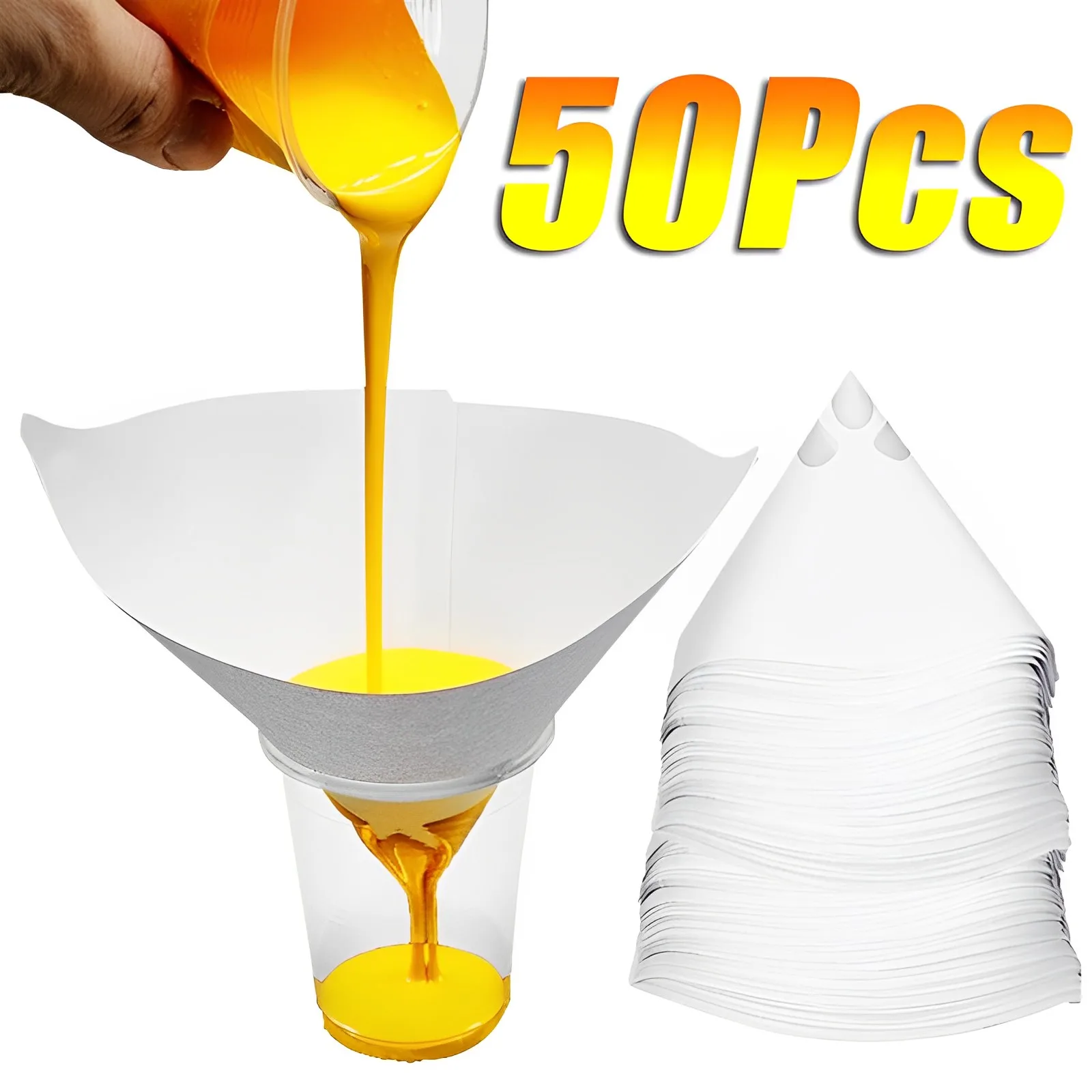50Pcs Car Paint Mesh Filter Paper Disposable Purifying Conical Filter Funnel Car Spray Paint Tool Nylon Micron Paper Funnel Tool
50Pcs Car Paint Mesh Filter Paper Disposable Purifying Conical Filter Funnel Car Spray Paint Tool Nylon Micron Paper Funnel Tool