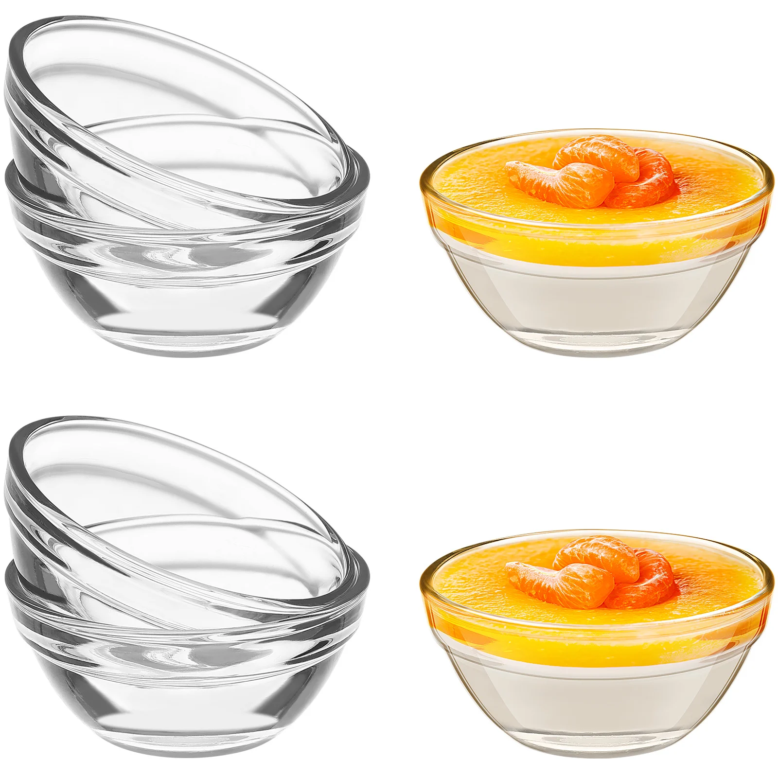 6Pcs Glass Pudding Bowls Clear Small Dessert Cups for Snacks Salads Cold Food Storage Heat Resistant Transparent Serving Bowls
6Pcs Glass Pudding Bowls Clear Small Dessert Cups for Snacks Salads Cold Food Storage Heat Resistant Transparent Serving Bowls