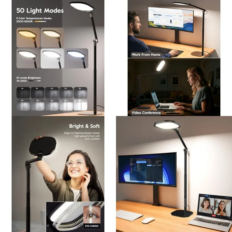 Led Desk Lamps for Home Office with Base, Tall Desk Lamp with 50 Light Modes and Memory and Timer Func Computer Light, Flexible
Led Desk Lamps for Home Office with Base, Tall Desk Lamp with 50 Light Modes and Memory and Timer Func Computer Light, Flexible