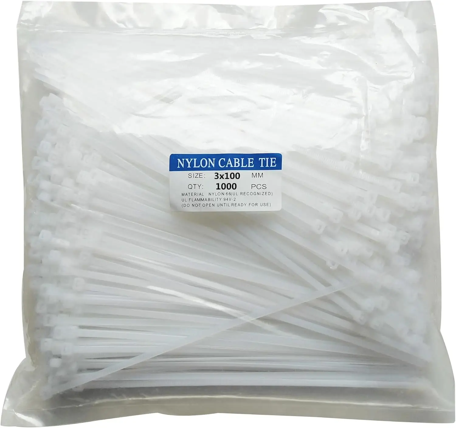 4" Cable Zip Ties 1000-Pack, 18LBS Nylon Wire Ties, UV Resistant White
4" Cable Zip Ties 1000-Pack, 18LBS Nylon Wire Ties, UV Resistant White