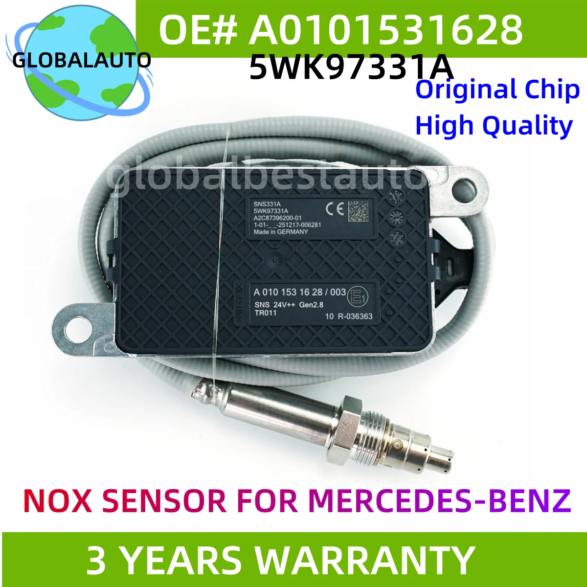 5WK97331A 5WK9 7331A A0101531628 NEW Nitrogen Oxygen Sensor NOx Sensor For Mercedes-Benz Actros Axor Euro 6 Trcuk 24V
5WK97331A 5WK9 7331A A0101531628 NEW Nitrogen Oxygen Sensor NOx Sensor For Mercedes-Benz Actros Axor Euro 6 Trcuk 24V