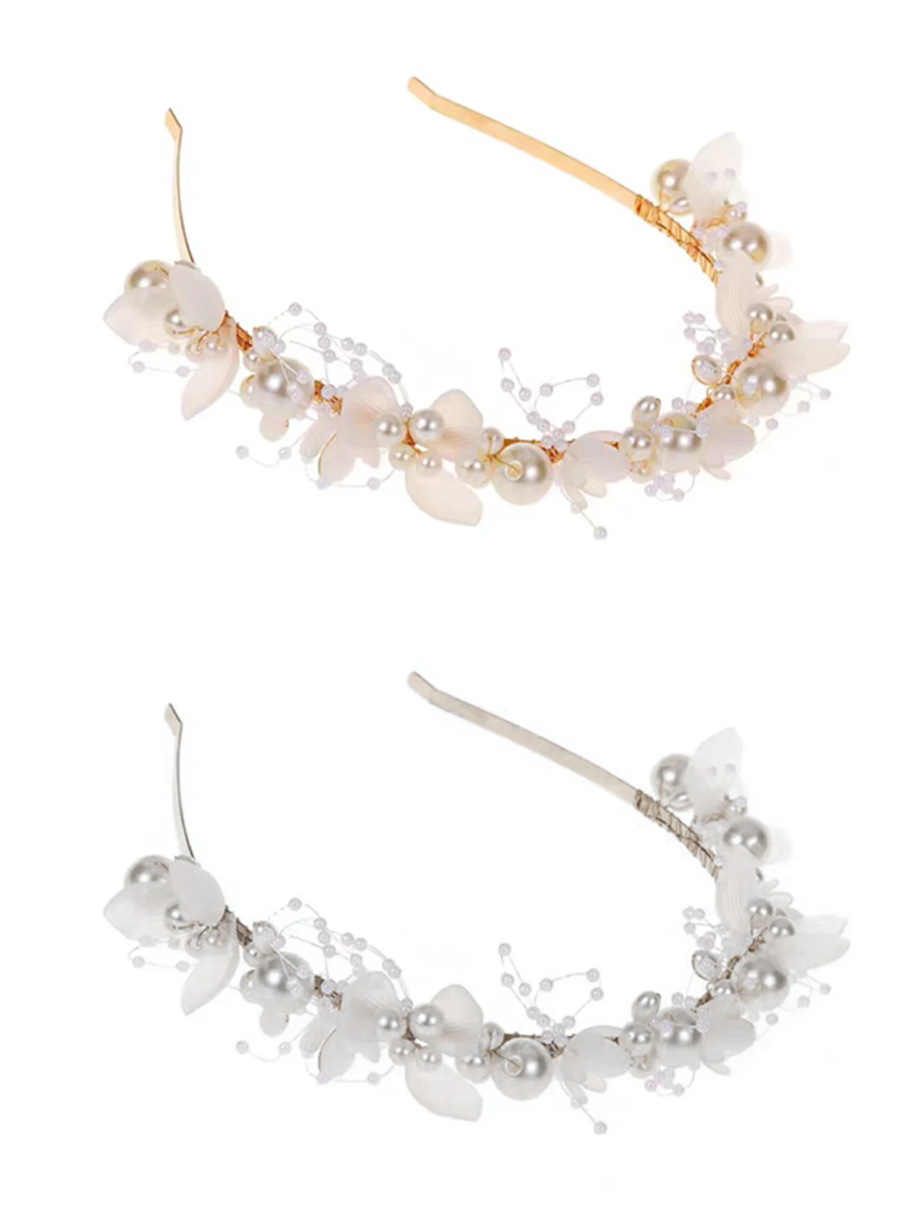 Bride pearl flowers beaded gold and silver hair band elegant and casual for the head dress suitable for wedding use
Bride pearl flowers beaded gold and silver hair band elegant and casual for the head dress suitable for wedding use