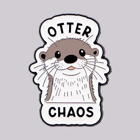 Cute Otter Enamel Pin Cartoon Animal Brooch Pines Lapel Pins Badge on Backpack Clothing Accessories Funny Jewelry Friends Gifts