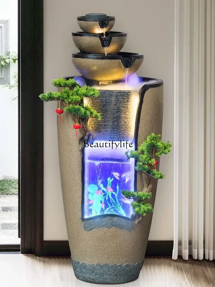 Flowing water ornament circulating water living room rockery fountain lucky landing opening landscape
Flowing water ornament circulating water living room rockery fountain lucky landing opening landscape