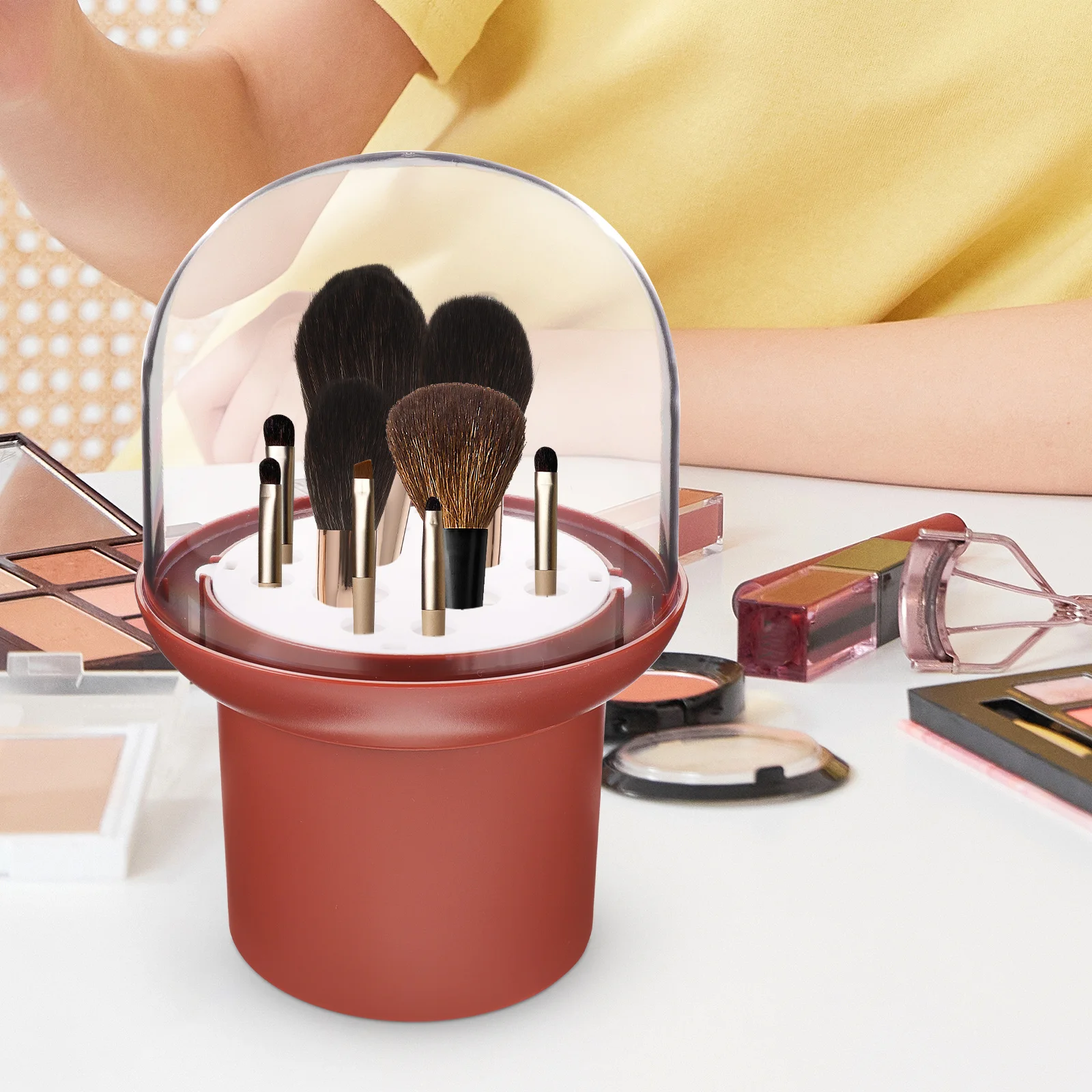 Makeup Brush Container Holder LED Vanity Desktop Pen Holders Pp Office Clear ganizer Tabletop Brush Holder Rotatable Bucket
Makeup Brush Container Holder LED Vanity Desktop Pen Holders Pp Office Clear ganizer Tabletop Brush Holder Rotatable Bucket
