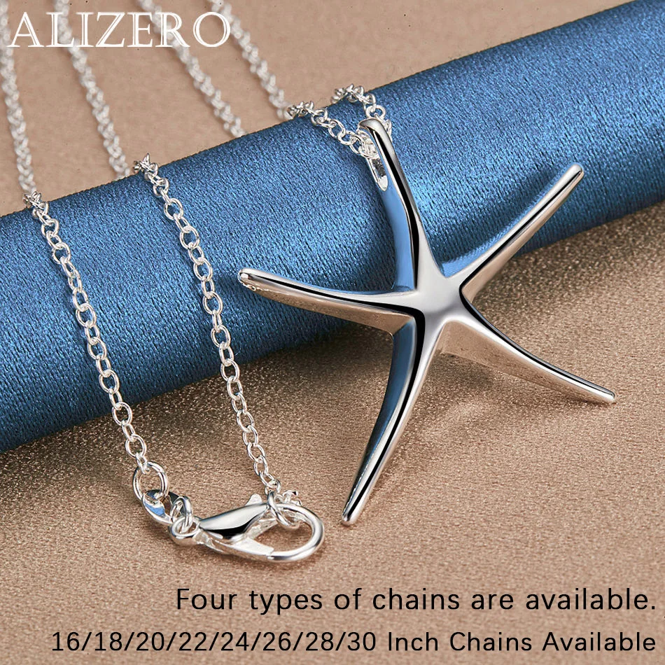 ALIZERO 925 Sterling Silver Big Starfish Pendant Necklace 16-30 In Chain For Women Men Fashion Jewelry Party and Daily Wear
ALIZERO 925 Sterling Silver Big Starfish Pendant Necklace 16-30 In Chain For Women Men Fashion Jewelry Party and Daily Wear