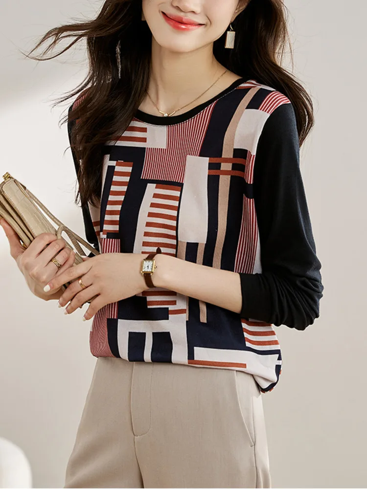 New Knitted Women's Long Sleeve Shirt Women 2025 Spring And Winter High End Satin Printed Hoodie Casual Round Neck Top Tumblr
New Knitted Women's Long Sleeve Shirt Women 2025 Spring And Winter High End Satin Printed Hoodie Casual Round Neck Top Tumblr