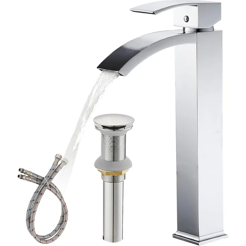 Sink Faucet, Waterfall Bathroom Faucets, Tall Spout Single Handle Single Hole Bathroom Faucets
Sink Faucet, Waterfall Bathroom Faucets, Tall Spout Single Handle Single Hole Bathroom Faucets