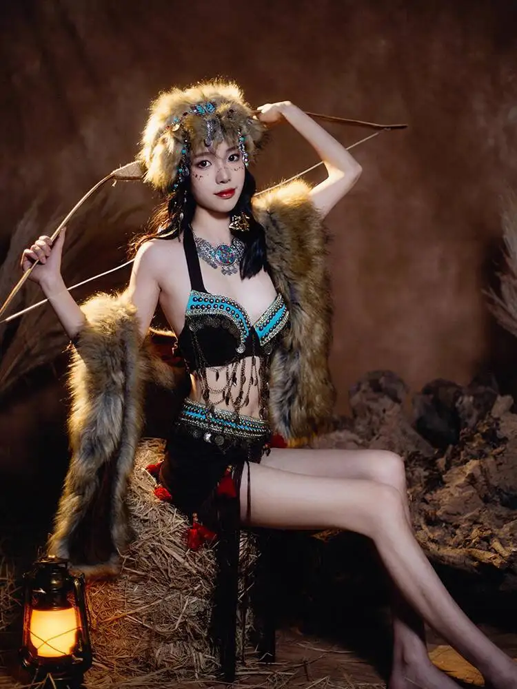 Western Style Sexy Dance Clothes New Belly Dance Set Exotic Style Clothing Yunnan Tribal Princess Costume
Western Style Sexy Dance Clothes New Belly Dance Set Exotic Style Clothing Yunnan Tribal Princess Costume