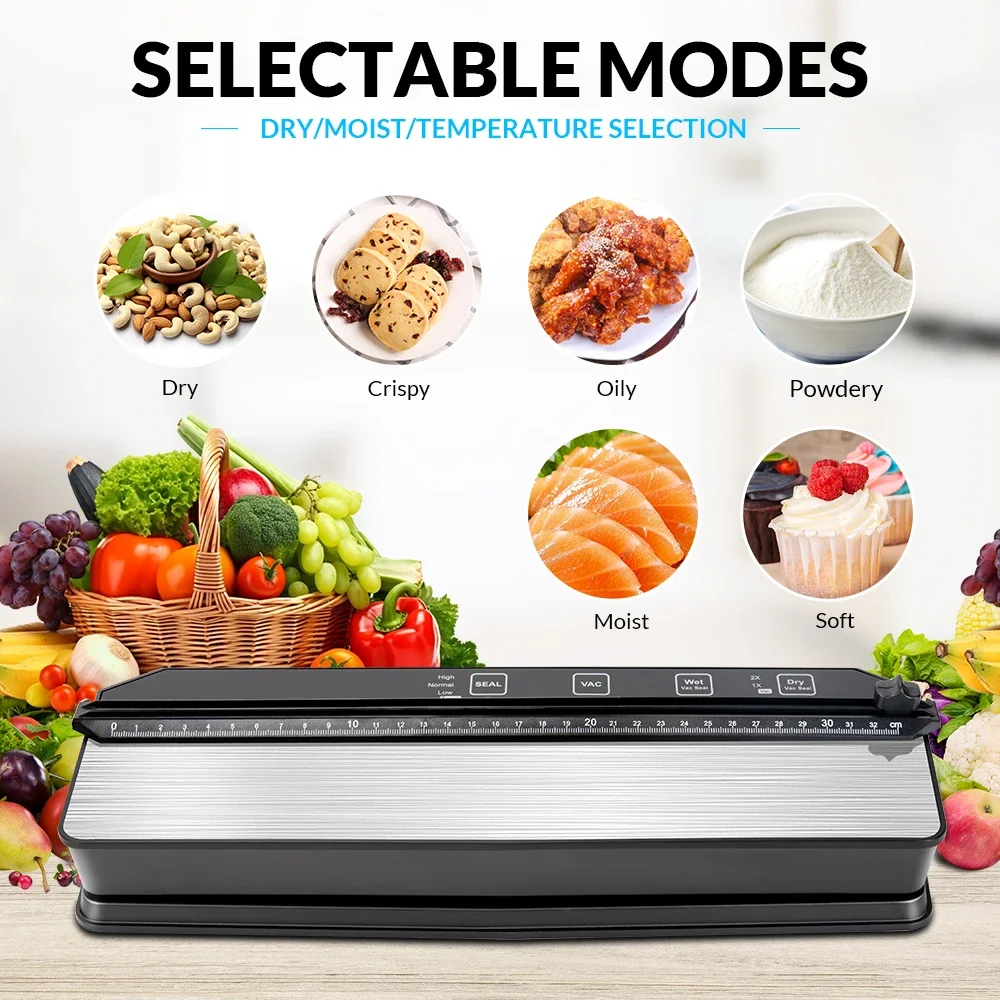 145W Vacuum Packaging Machine Double Pump Thermal Sealing Vacuum Sealer with 15 Vacuum Bags Kitchen Food Storage Container
145W Vacuum Packaging Machine Double Pump Thermal Sealing Vacuum Sealer with 15 Vacuum Bags Kitchen Food Storage Container