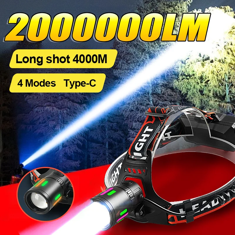 2000000LM Самые мощные светодиодные фары 600 Вт Налобный фонарь 4000 м USB Перезаряжаемый налобный фонарик Кемпинг Рыбалка Налобный фонарь 18650
2000000LM Самые мощные светодиодные фары 600 Вт Налобный фонарь 4000 м USB Перезаряжаемый налобный фонарик Кемпинг Рыбалка Налобный фонарь 18650