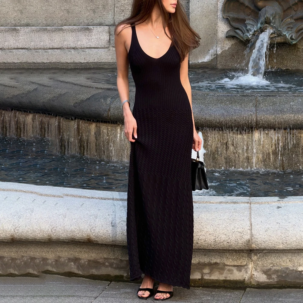 Tuularose Elegant Women's Knit Dress Fashion Ribbed Sleeveless Beach Vacation Maxi Dress Summer New Party Women's Casual Dress
Tuularose Elegant Women's Knit Dress Fashion Ribbed Sleeveless Beach Vacation Maxi Dress Summer New Party Women's Casual Dress