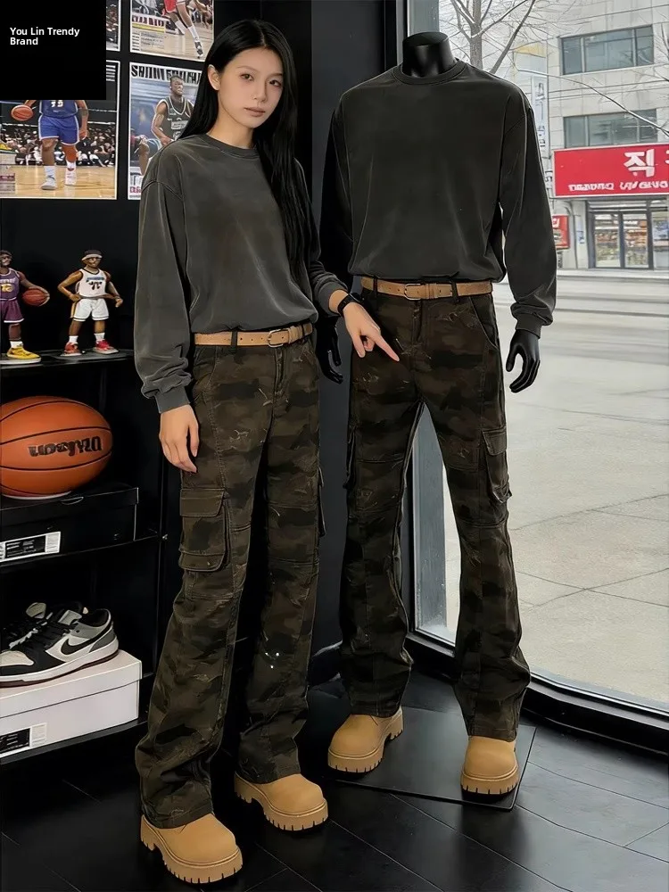 American Retro Camouflage Fce Lined Slim Fit Straight Leg Jeans Men's High Street Workwear Trousers Cleanfit Bootcut Pants
American Retro Camouflage Fce Lined Slim Fit Straight Leg Jeans Men's High Street Workwear Trousers Cleanfit Bootcut Pants