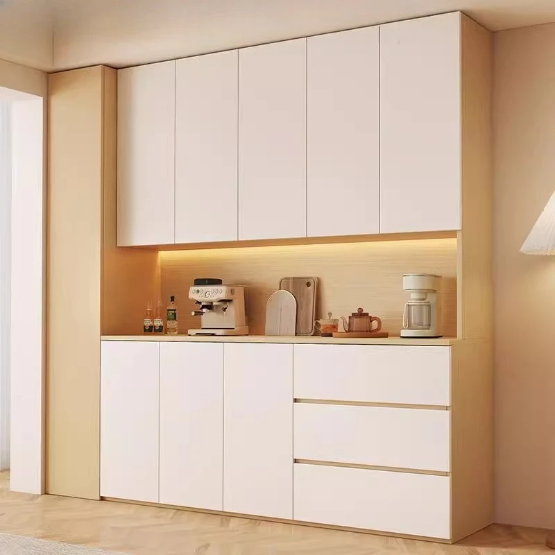 Solid wood dining side cabinet integrated against the wall Modern living room locker Tea wine locker
Solid wood dining side cabinet integrated against the wall Modern living room locker Tea wine locker