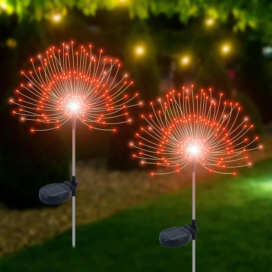 Solar Garden Lights Outdoor Waterproof 2 Pack 120 LED Solar Firework Lights Decorative Garden Decor for Flowerbed Pathway Party
Solar Garden Lights Outdoor Waterproof 2 Pack 120 LED Solar Firework Lights Decorative Garden Decor for Flowerbed Pathway Party